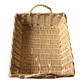 Vintage rectangular wicker basket with two handles