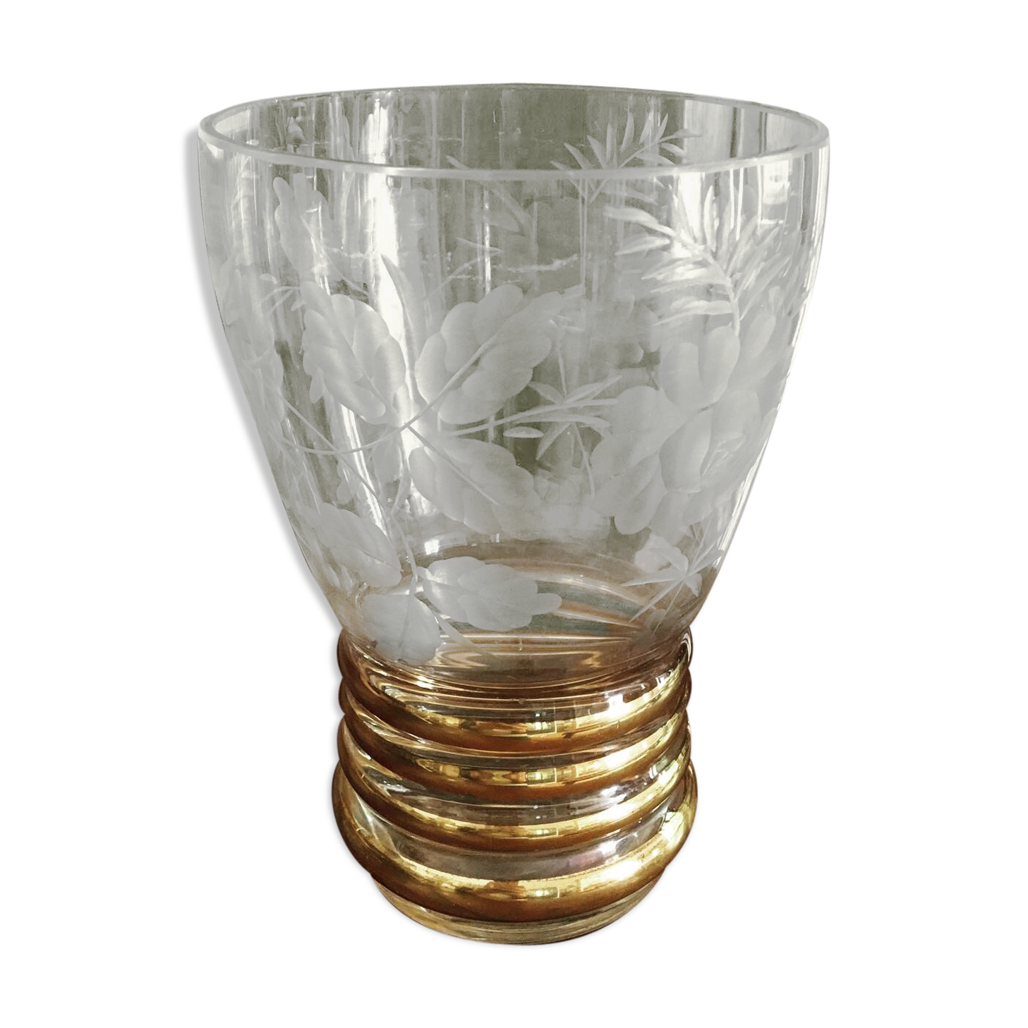 1950s engraved vase
