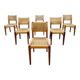 Vintage woven rope dining chairs design