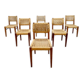Vintage woven rope dining chairs design