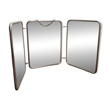 Triptych barber mirror, 1960, houndstooth back