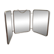 Triptych barber mirror, 1960, houndstooth back