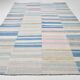 8x12 Light Blue & Off White Large Kilim Rug, 260x361Cm
