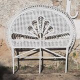 Peacock rattan headboard