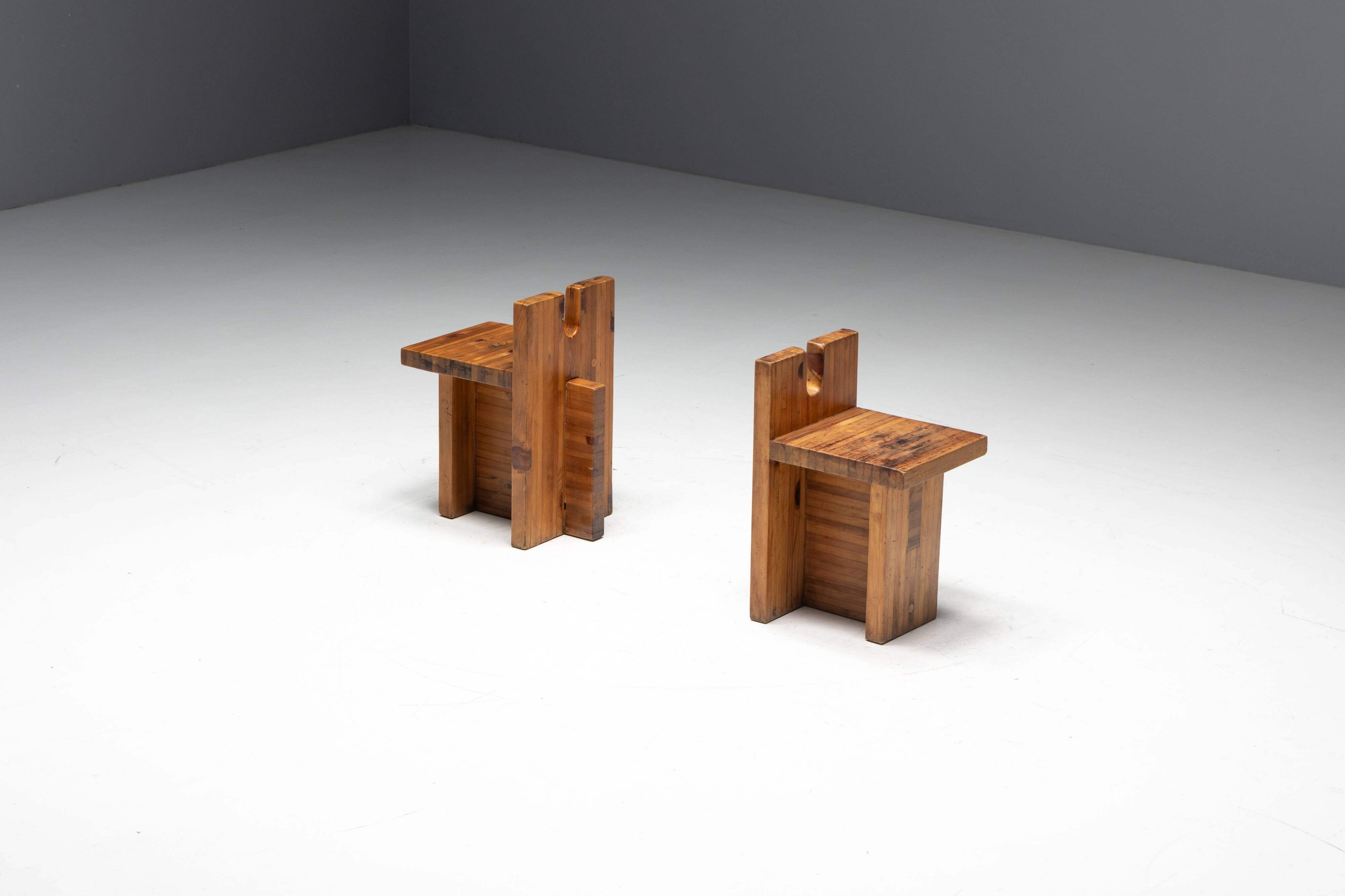 Sesc stools by lina bo bardi for sesc pompeia, brazil, 1970s