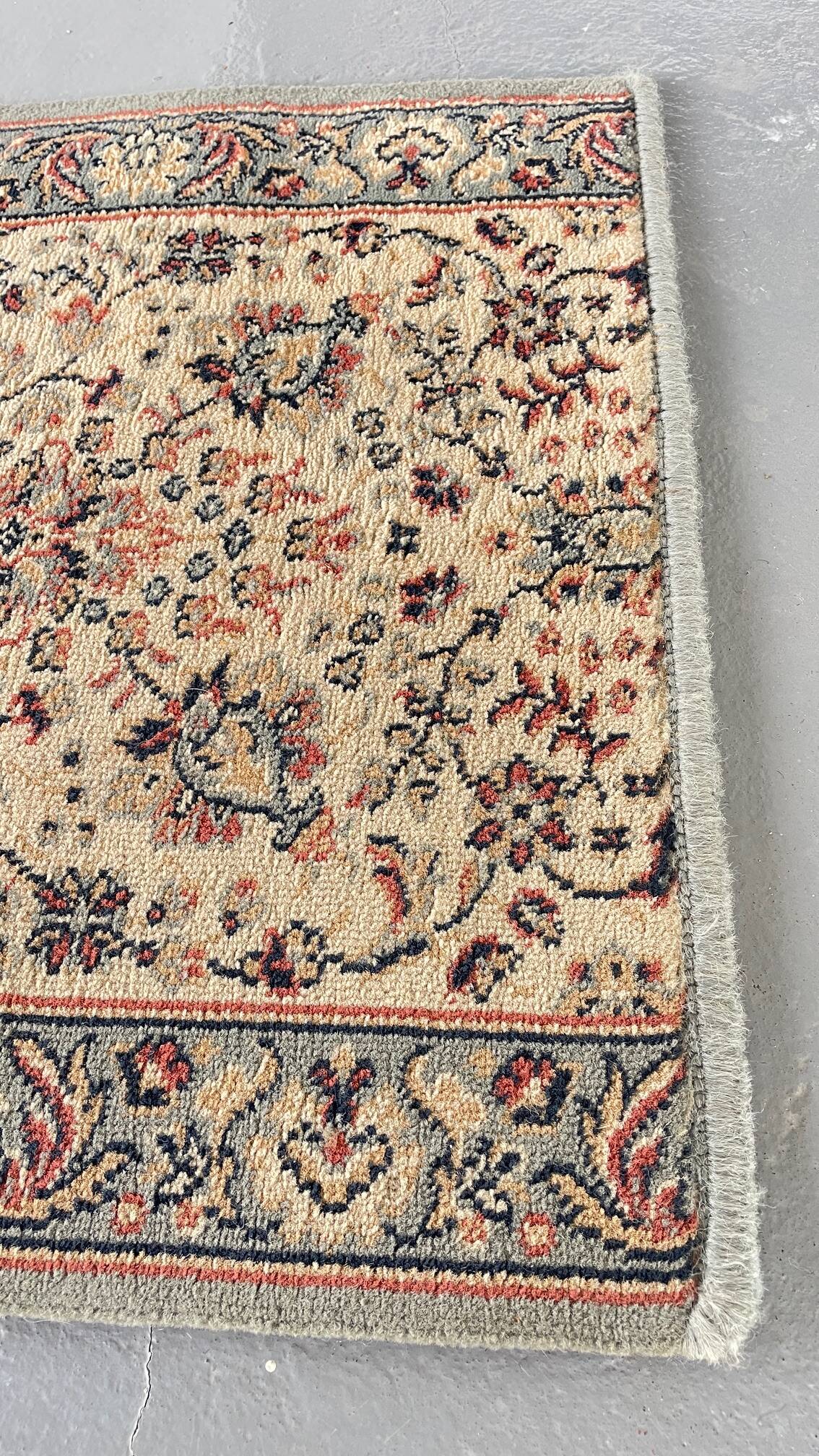 Vintage Beige Grey-Blue Runner Rug