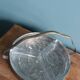 Aperitif platter, metal server and glass ramekins, Art Deco