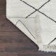 Moroccan berber carpet made white hand and black 90x145 cm