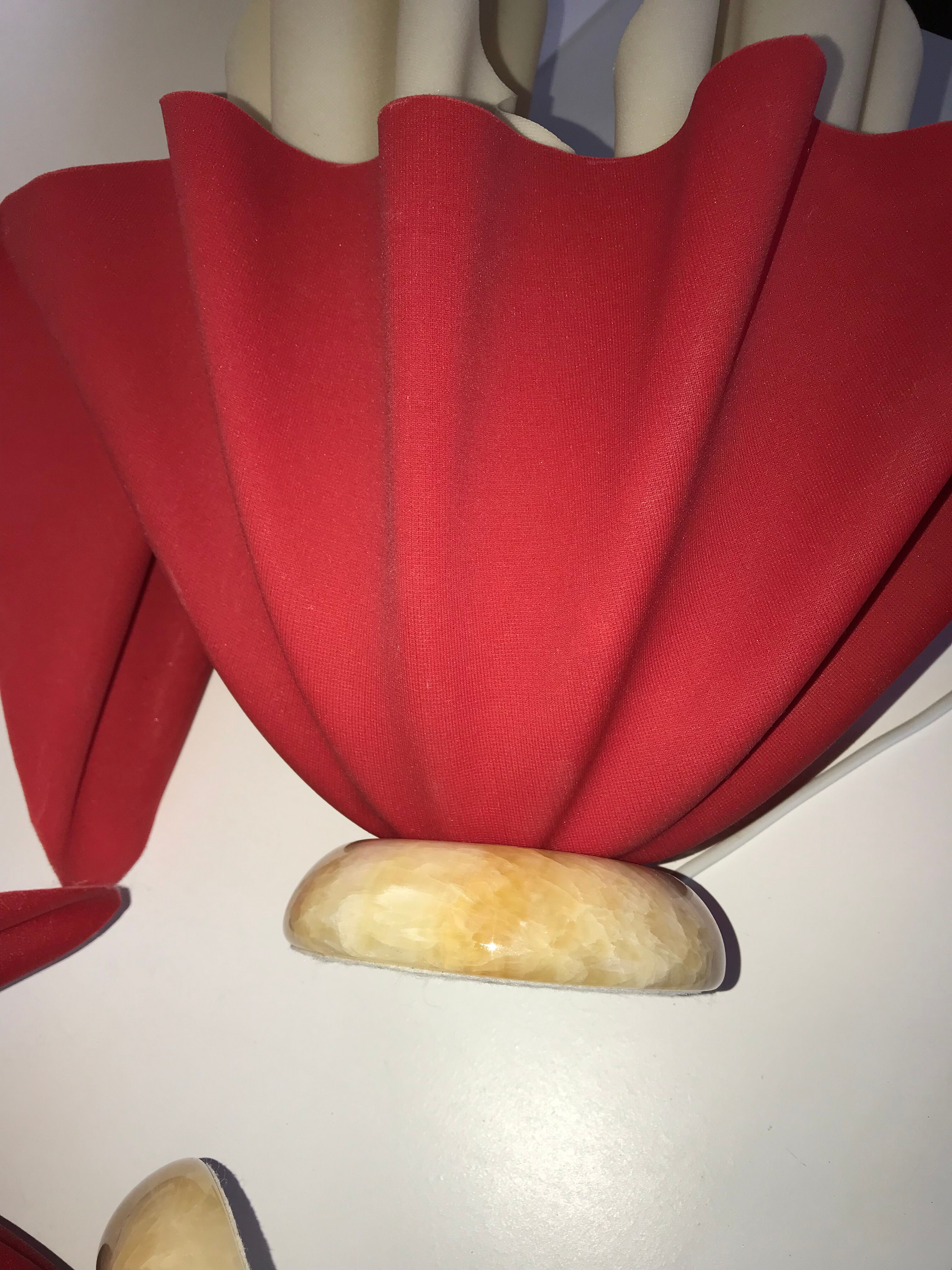 Pair of two-tone handkerchief lamps