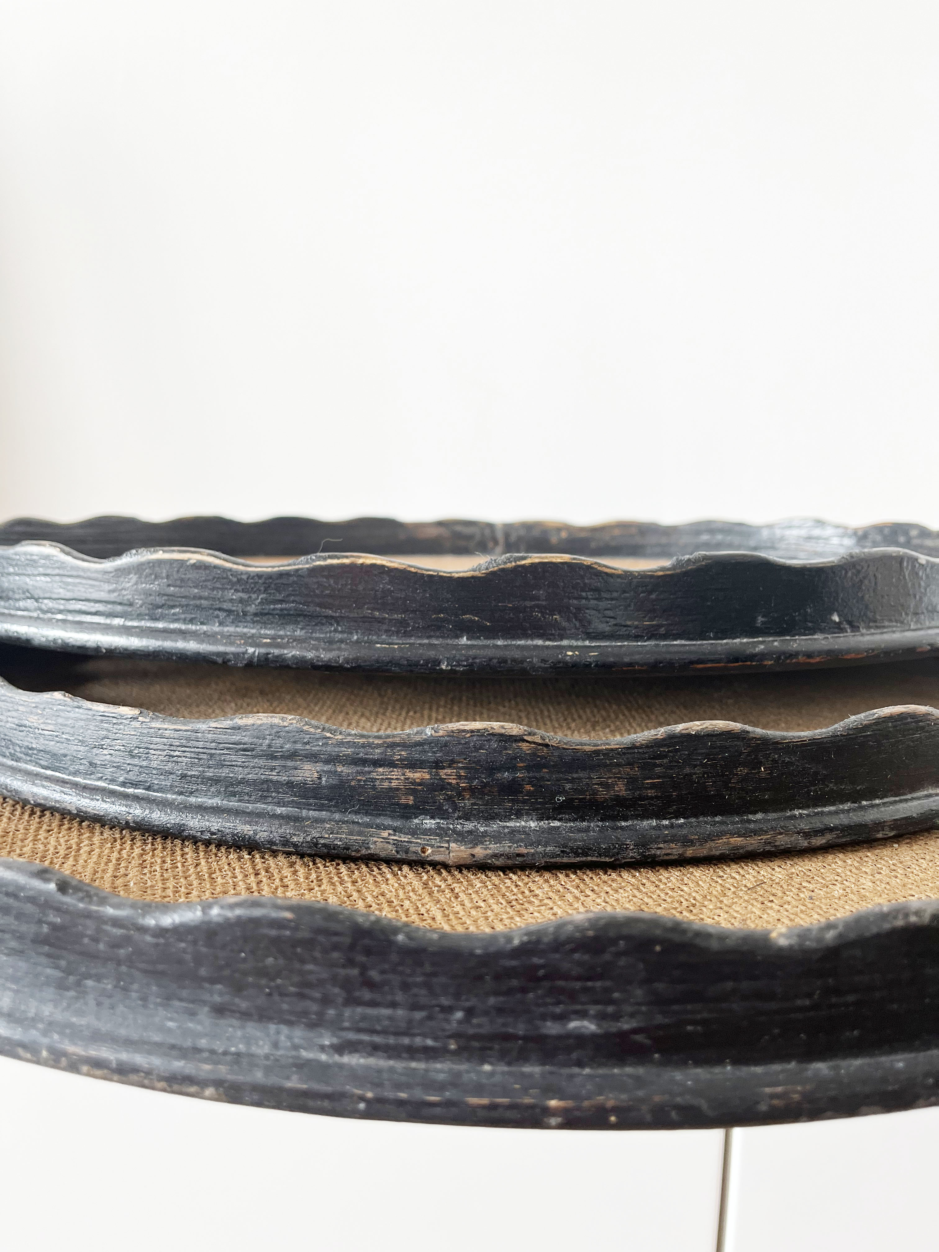 Set of 3 large vintage patinated wooden trays