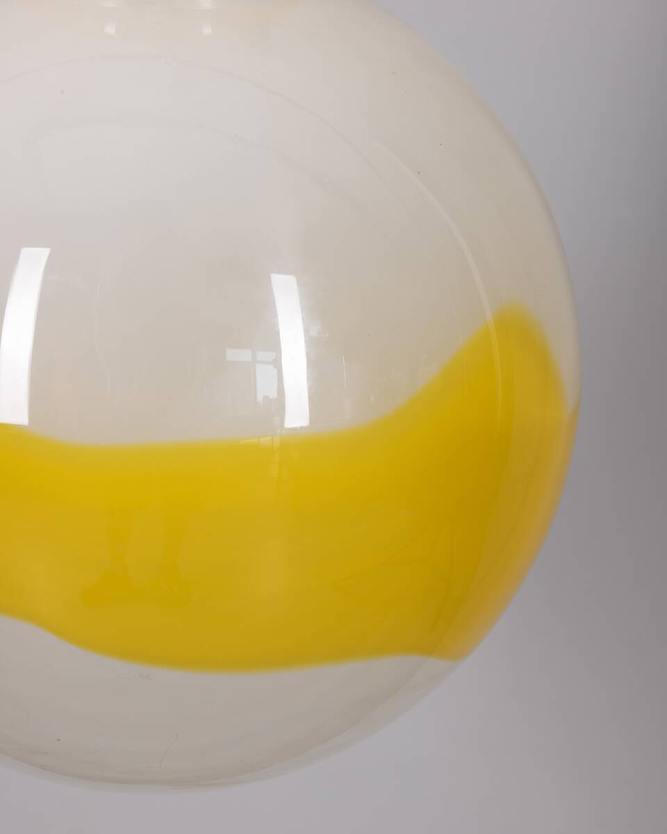 Vintage Space Age Italian Yellow Glass Chandelier, 1970s