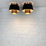 Pair of Tivoli Jørn Utzon ceiling lights for Nordisk Solar Denmark, 1950-60s