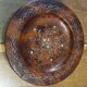Wooden thuya catchall enhanced with metal wire and mother-of-pearl.