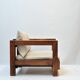 Fauteuil en chêne massif — reconstruit en 100 % laine vierge