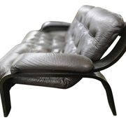 Two-seater sofa/vintage chaise longue in brown leather
