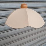 Cotton and wood pendant light