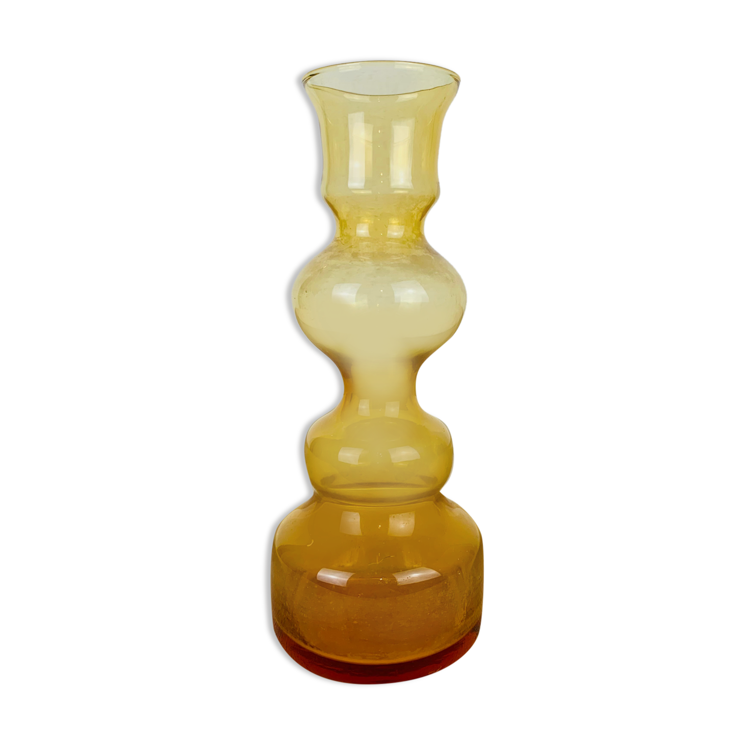 Scandinavian vase Riihimaki amber glass