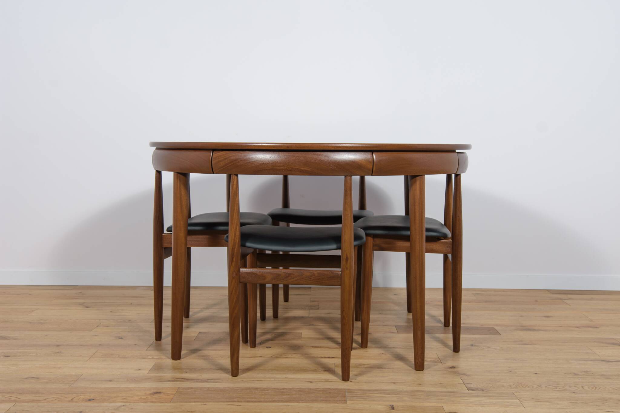 Mid-Century Teak Dining Table & Chairs by Hans Olsen for Frem Røjle, 1960s, Set of 5