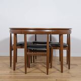 Mid-Century Teak Dining Table & Chairs by Hans Olsen for Frem Røjle, 1960s, Set of 5