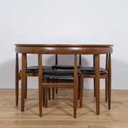 Mid-Century Teak Dining Table & Chairs by Hans Olsen for Frem Røjle, 1960s, Set of 5