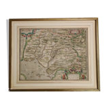 Painting engraving map Andalusia signed 1579