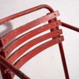 Anciennes chaises de jardin rouges (c.1920). Ensemble de 4 pièces #37