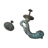 Old door knocker "swan collar" & its nail