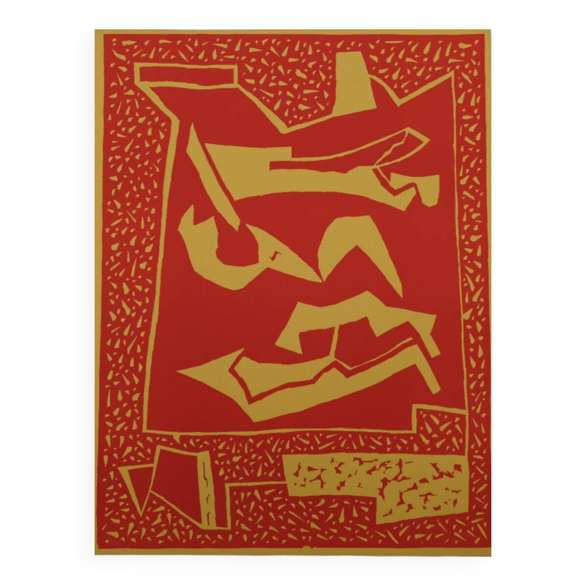 Alberto magnelli: abstract composition - original engraving