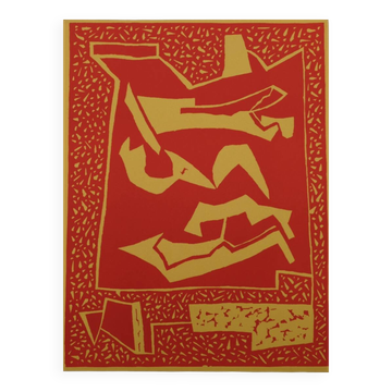 Alberto magnelli : composition abstraite - gravure originale