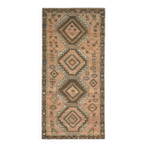 Tapis vintage turc Oushak fait main en laine et coton orange, années 1970