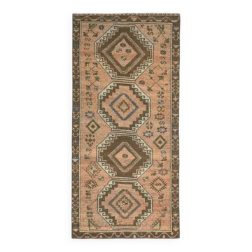 1970s Vintage Turkish Oushak Handmade Wool Cotton Orange Area Rug  149x316