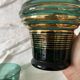 Paire de vases vert émeraude et doré , années 50-60