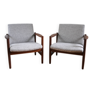 Paire de fauteuils scandinaves - teck