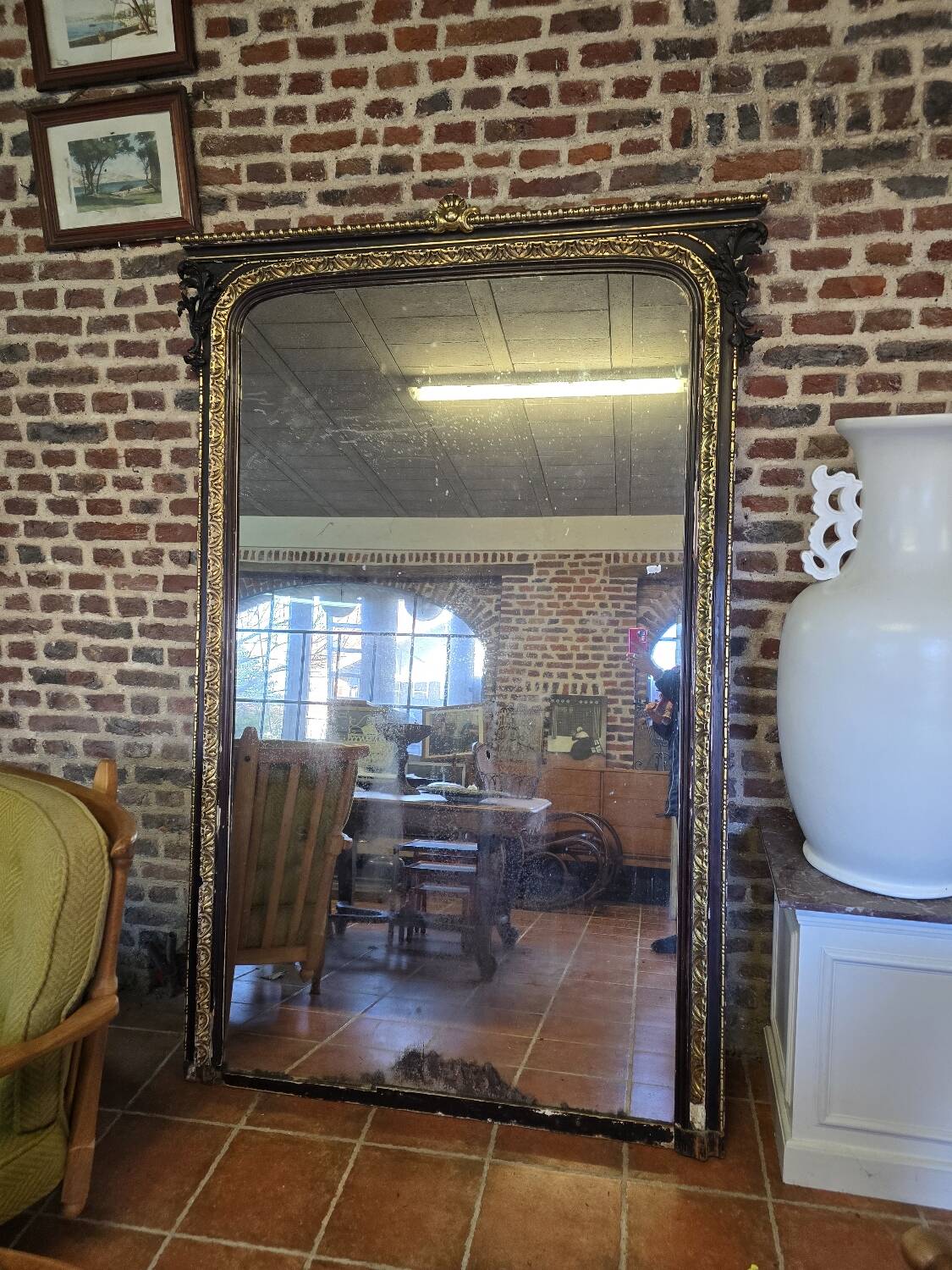 Napoleon III style panoramic mirror