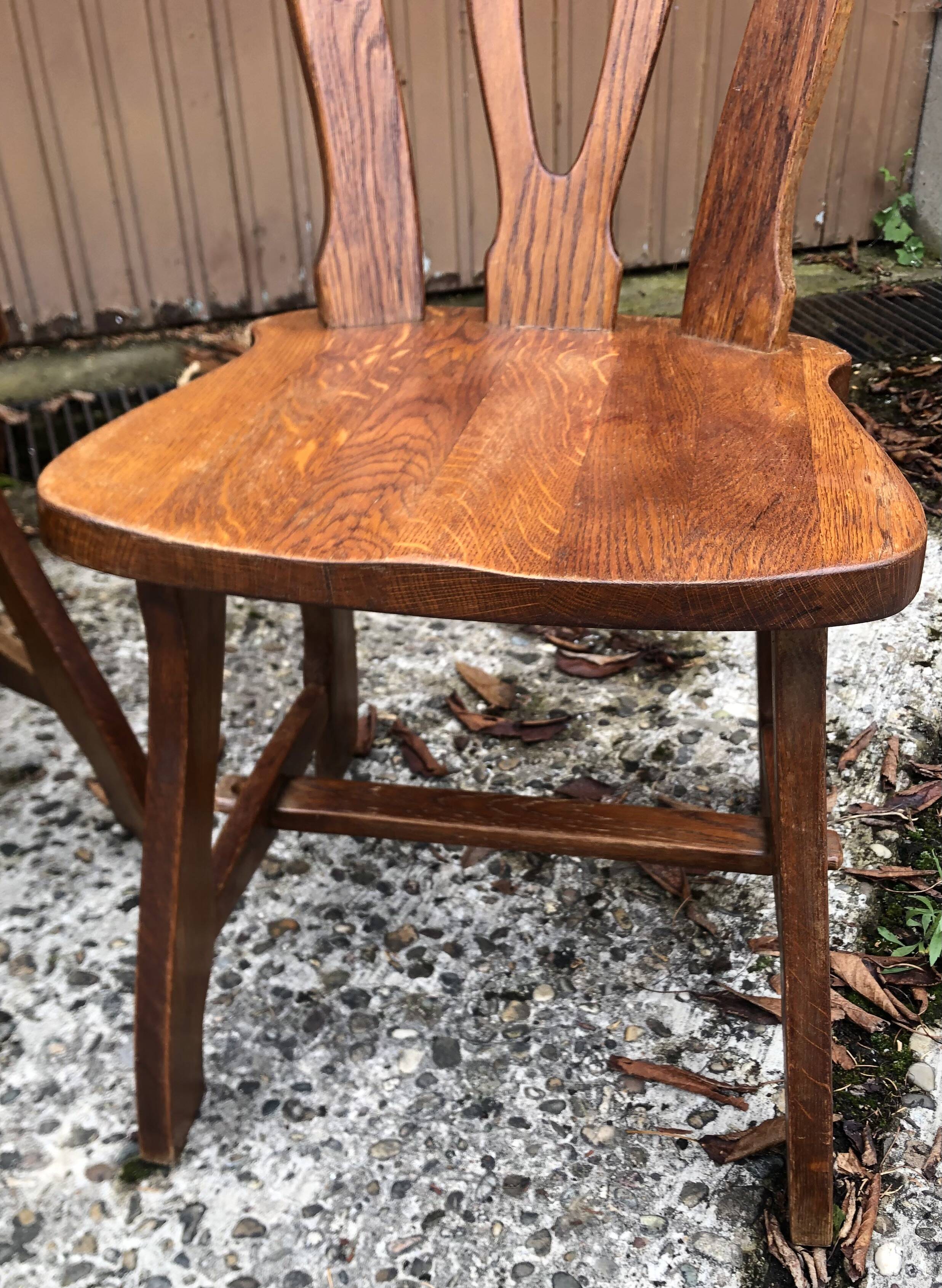 Vintage Brutalist Alsatian Bistro Chairs