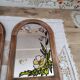 Set of 2 vintage mirrors in light brown wood Art Nouveau style