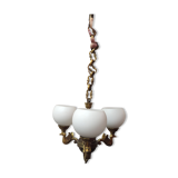 Gilded bronze chandelier & opaline Swan, empire style.