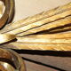 Golden floral wall lamps