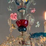 Rezzonico Venetian Chandelier in Multicolored Venetian Glass, 6 Light Arms
