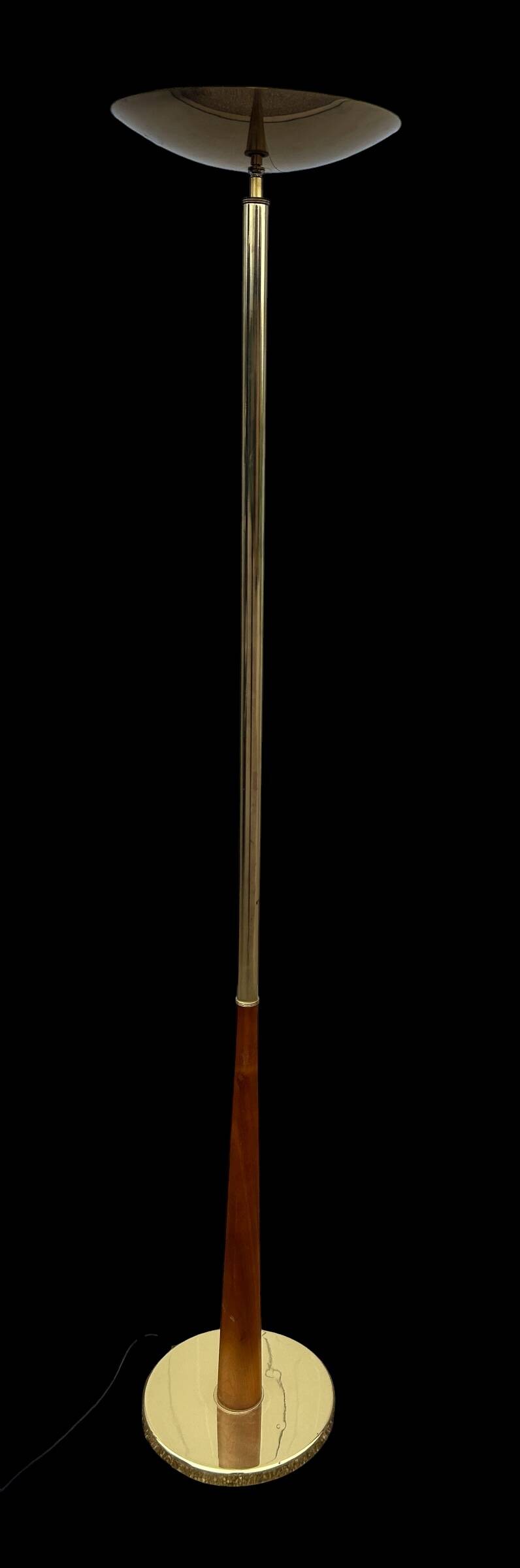 vintage lamp post in teak and brass