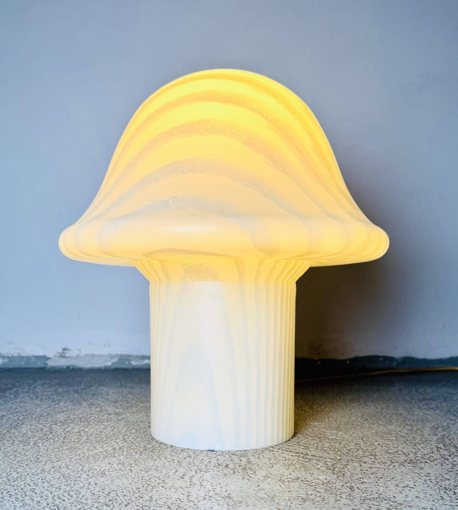 Large Model Glass Mushroom Table Lamp By Peill & Putzler, Germany 1960S