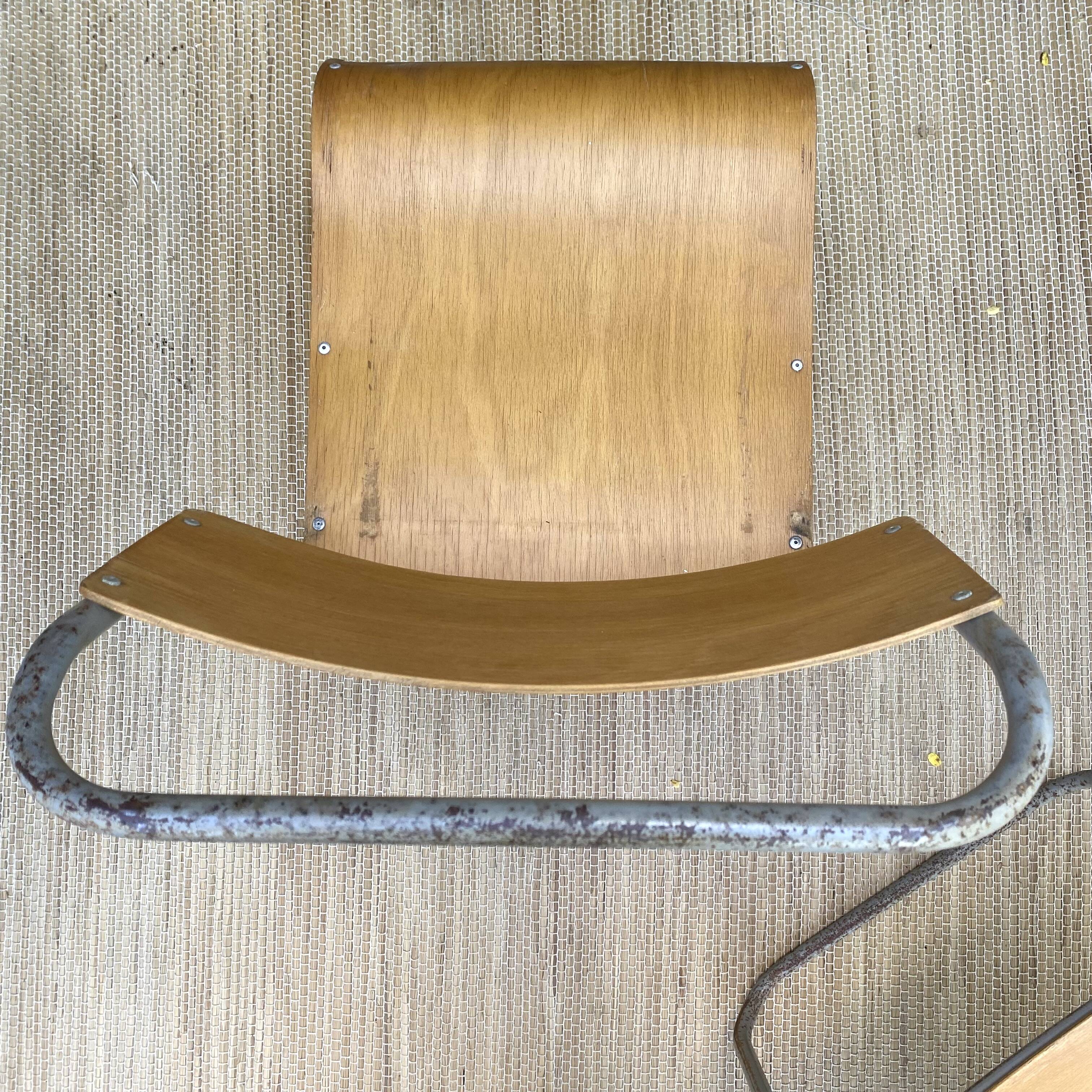 Remploy English industrial sled chairs from the 50s and 60s