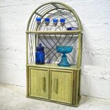 Green rattan shelf