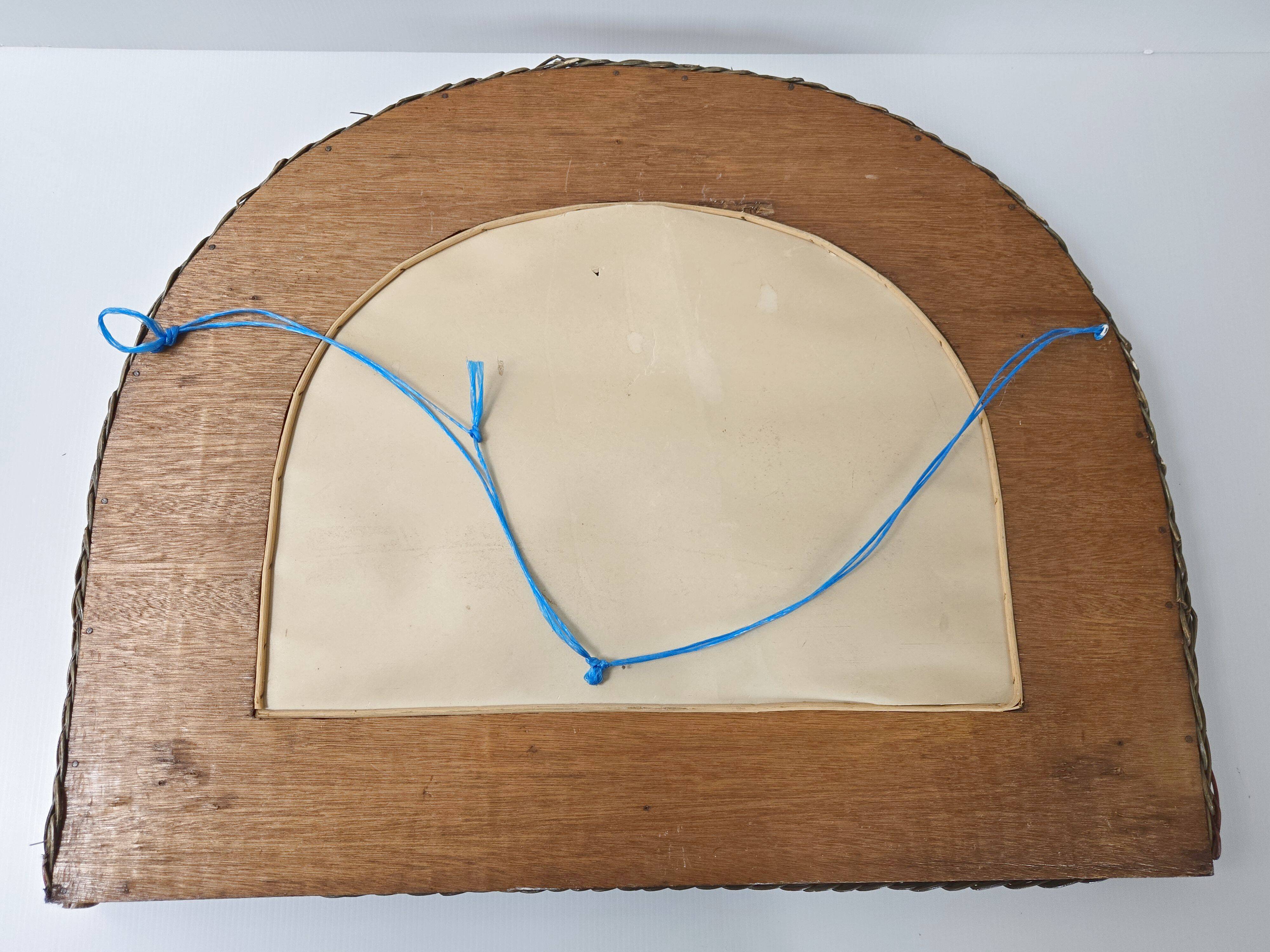 Vintage rattan mirror 1960