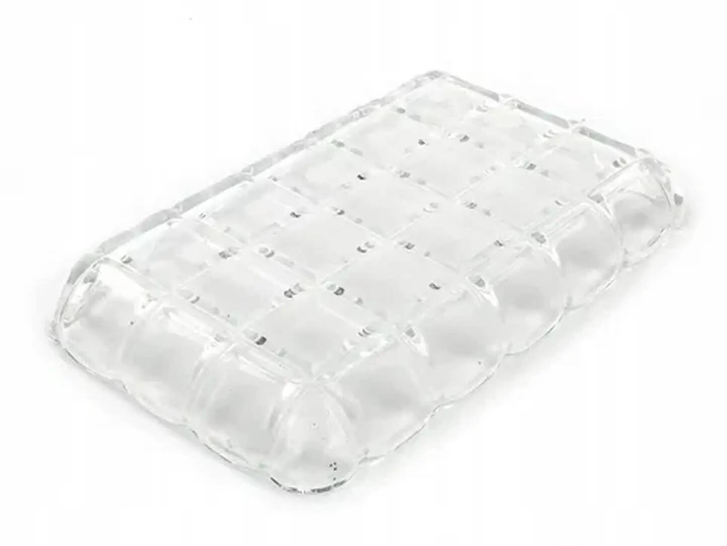Art Deco tray, transparent pressed glass, Poland, 1930s