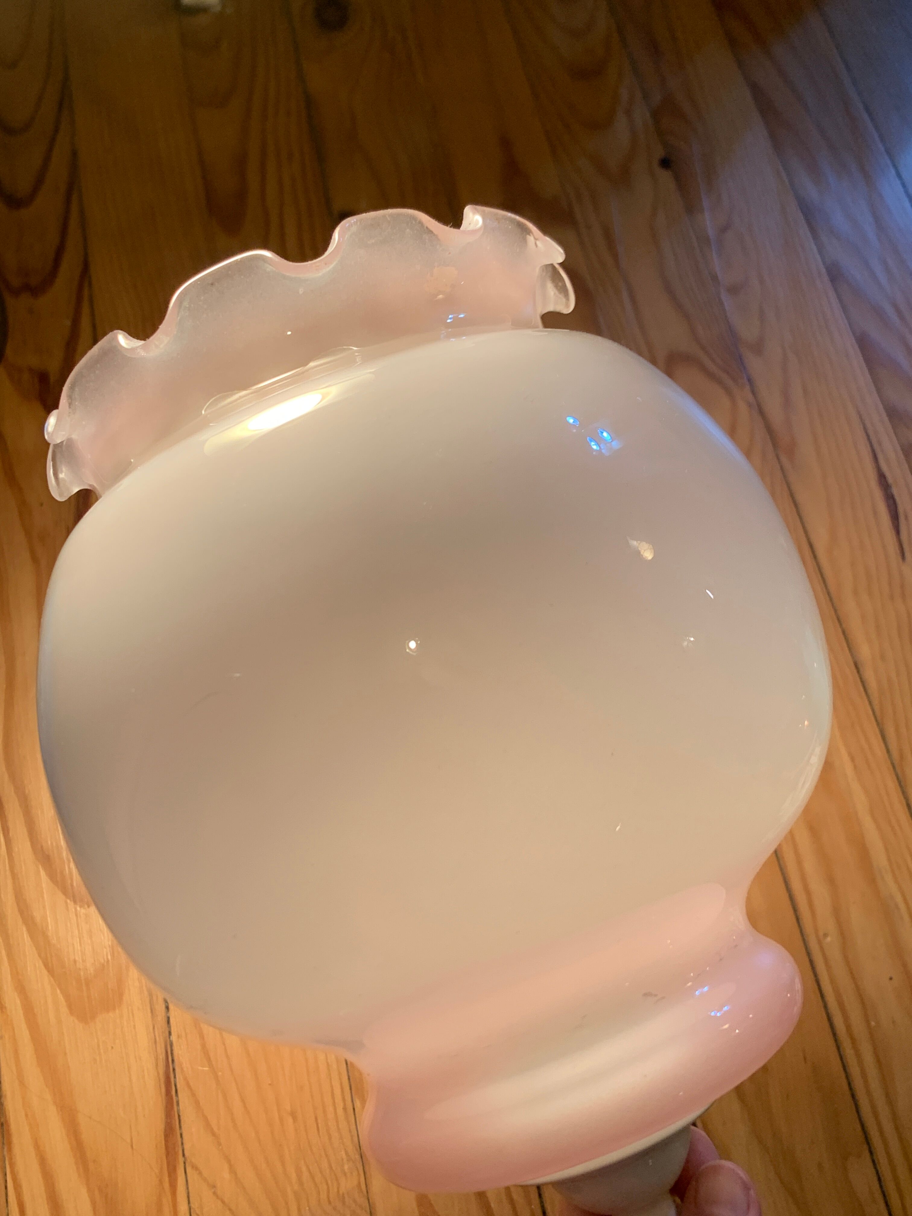 Vintage pink opaline pendant light