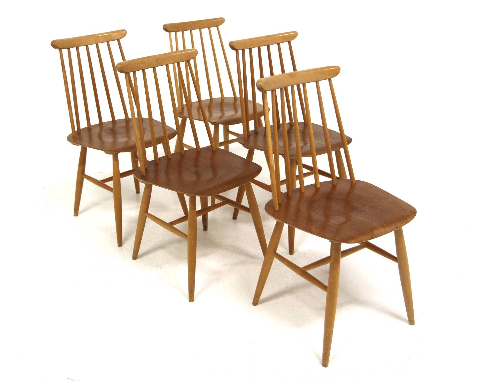 Set of 5 Scandinavian "Pinnstol" chairs, Edsbyverken, Sweden, 1960