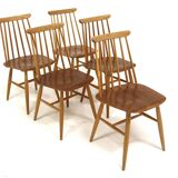 Set de 5 chaises scandinave "Pinnstol", Edsbyverken, Suède, 1960