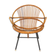 Round bamboo and rattan armchair