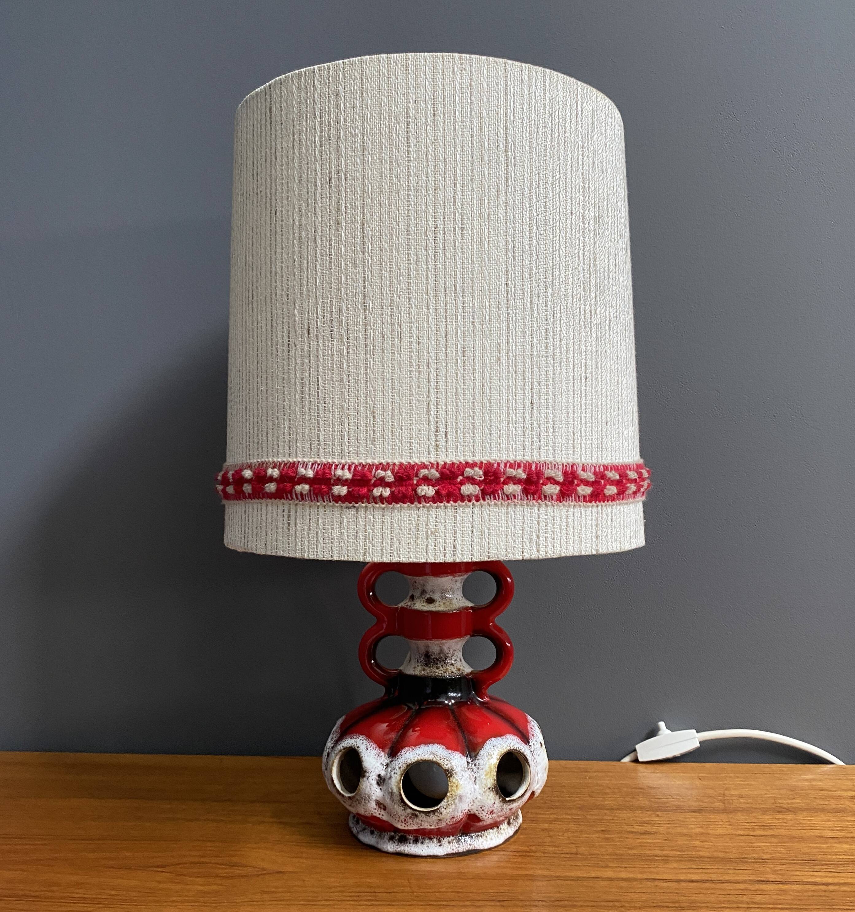 West Germany ceramic table lamp 1970s